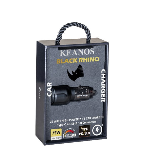 ΦΟΡΤΙΣΤΗΣ ΑΥΤΟΚΙΝΗΤΟΥ KEANOS BLACK RHINO 75WATT 2+1 BLACK