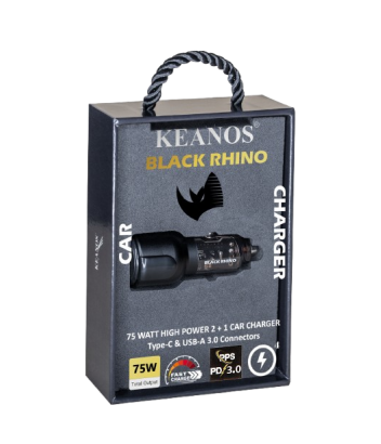 ΦΟΡΤΙΣΤΗΣ ΑΥΤΟΚΙΝΗΤΟΥ KEANOS BLACK RHINO 75WATT 2+1 BLACK