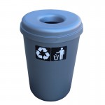 316-58 ΚΑΔΟΣ ΠΛΑΣΤΙΚΟΣ BASIC OPEN TOP FULL COLOR ΓΚΡΙ Ø42xh62,5cm 60LT VIOMES