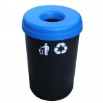 316-0235 ΚΑΔΟΣ ΠΛΑΣΤΙΚΟΣ BASIC OPEN TOP FULL COLOR ΜΑΥΡΟΣ ΜΕ ΜΠΛΕ ΚΑΠΑΚΙ Ø42xh62,5cm 60LT ΒΙΟΜΕΣ