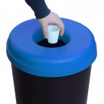 316-0235 ΚΑΔΟΣ ΠΛΑΣΤΙΚΟΣ BASIC OPEN TOP FULL COLOR ΜΑΥΡΟΣ ΜΕ ΜΠΛΕ ΚΑΠΑΚΙ Ø42xh62,5cm 60LT VIOMES