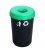 316-0236 ΚΑΔΟΣ ΠΛΑΣΤΙΚΟΣ BASIC OPEN TOP FULL COLOR ΜΑΥΡΟΣ ΜΕ ΠΡΑΣΙΝΟ ΚΑΠΑΚΙ Ø42xh62,5cm 60LT ΒΙΟΜΕΣ