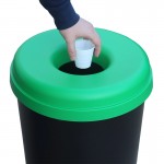 316-0236 ΚΑΔΟΣ ΠΛΑΣΤΙΚΟΣ BASIC OPEN TOP FULL COLOR ΜΑΥΡΟΣ ΜΕ ΠΡΑΣΙΝΟ ΚΑΠΑΚΙ Ø42xh62,5cm 60LT VIOMES