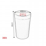 329.7-200 ΚΑΔΟΣ ΠΛΑΣΤΙΚΟΣ DECO OPEN TOP LABEL INOX ΑΝΟΙΚΤΟ ΚΑΠΑΚΙ Ø30xh65cm 36LT VIOMES