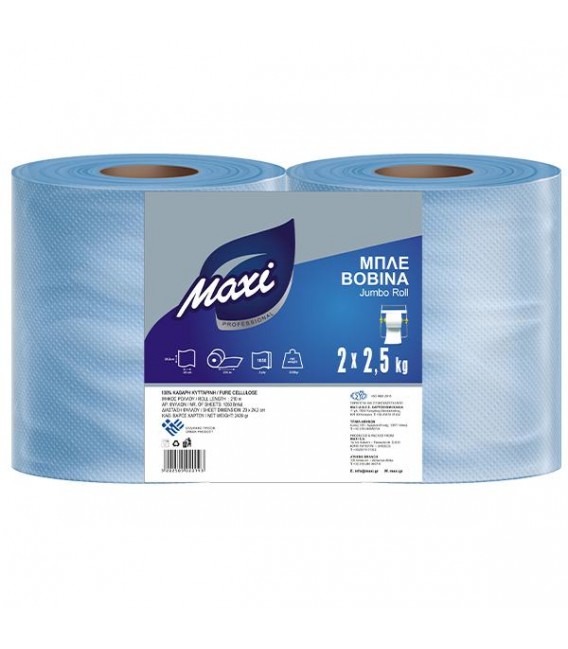 ΧΑΡΤΙ ΚΟΥΖΙΝΑΣ BOBINA Α' ΜΠΛΕ ΓΚΟΦΡΕ 2 ΡΟΛΑ x 2,5KG MAXI