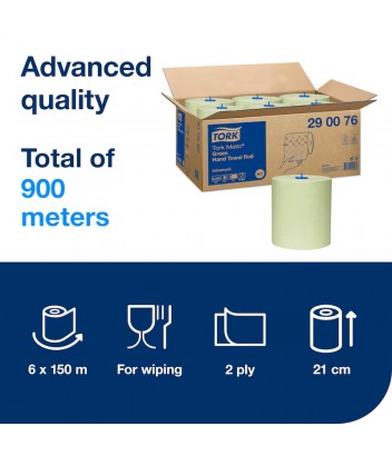 290076 ΡΟΛΟ ΧΕΙΡΟΠΕΤΣΕΤΑ ADVANCED GREEN MATIC H1 6x150m TORK