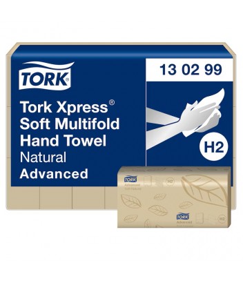 130299 ΧΕΙΡΟΠΕΤΣΕΤΑ Z-FOLD XPRESS SOFT ADVANCED NATURAL H2 21x180 2P TORK