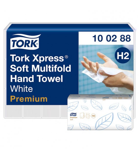 100288 ΧΕΙΡΟΠΕΤΣΕΤΑ W-FOLD XPRESS SOFT PREMIUM WHITE H2 21x110 2P TORK