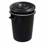 ΚΑΔΟΣ ΠΛΑΣΤΙΚΟΣ ΜΕ ΧΕΡΟΥΛΙ & ΚΑΠΑΚΙ ΜΑΥΡΟΣ Ø62cmΥ71cm 150LT MOBIL PLASTIC