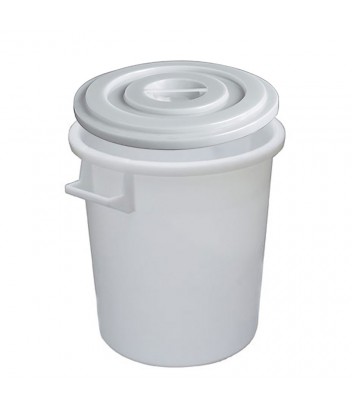 ΚΑΔΟΣ ΠΛΑΣΤΙΚΟΣ ΜΕ ΧΕΡΟΥΛΙ & ΚΑΠΑΚΙ ΛΕΥΚΟΣ Ø46cmΥ47cm 50LT MOBIL PLASTIC