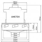 6110950011 ΜΟΤΕΡ ΥΓΡΩΝ ΣΚΟΝΗΣ BYPASS 1200W Φ143 - L145 AMETEK