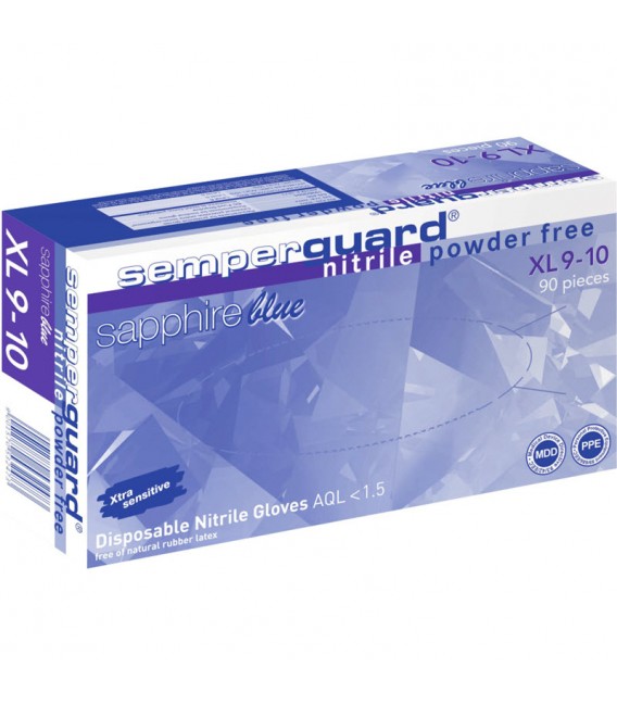 ΓΑΝΤΙΑ ΝΙΤΡΙΛΙΟΥ ΜΙΑΣ ΧΡΗΣΗΣ POWDER FREE 100 ΤΜΧ SAPPHIRE BLUE SEMPERGUARD